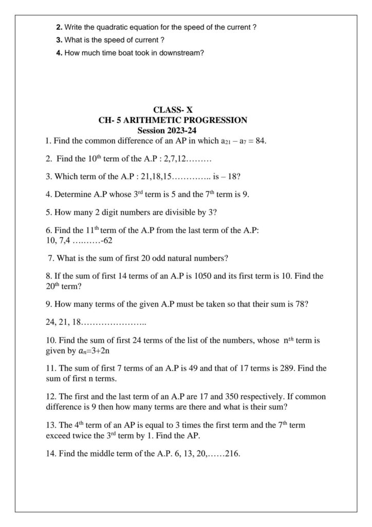 Important Questions for Class 10 Maths

