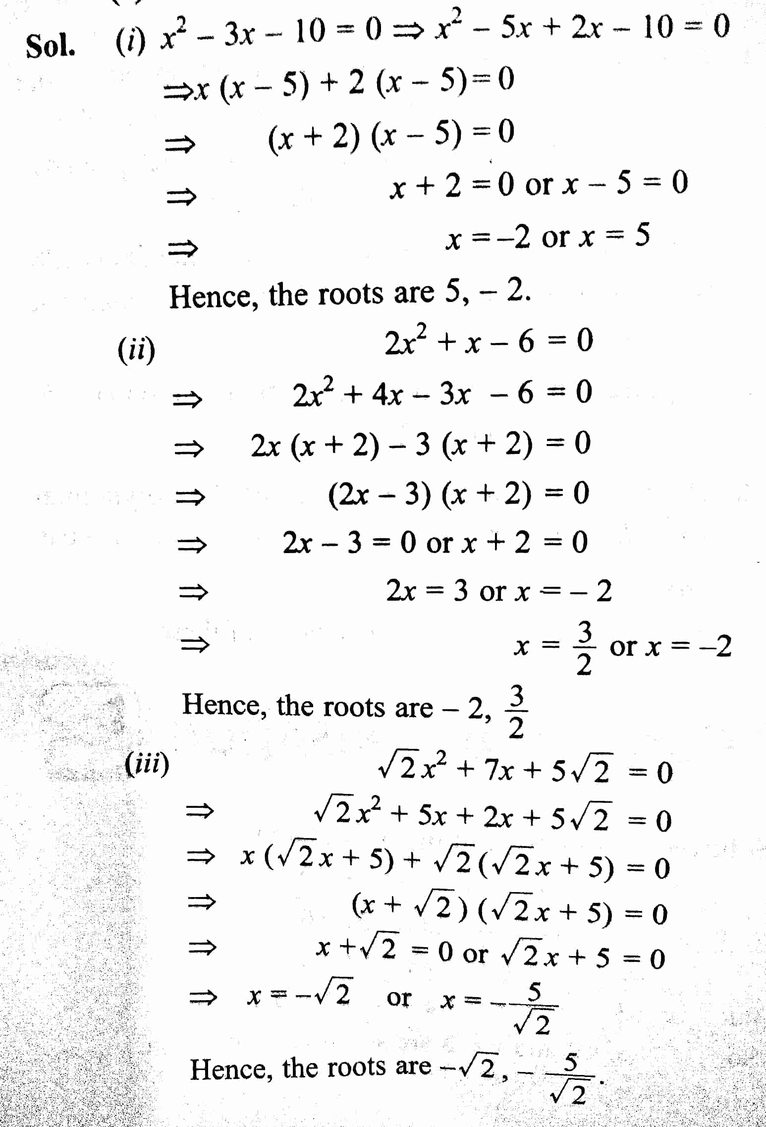 exercise 4.2 class 10 maths