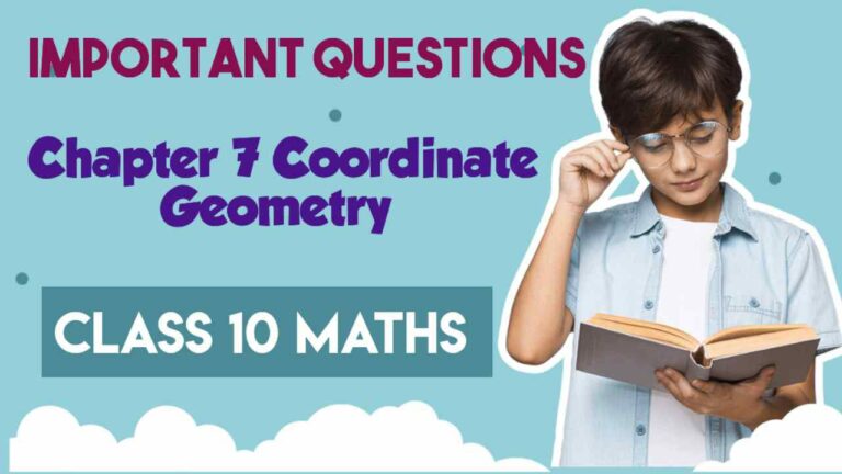 Important Questions for Class 10 Maths Coordinate Geometry